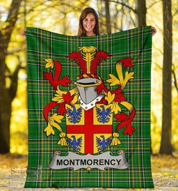Scottish Montmorency Coat of Arms Family Crest Ireland Blanket Irish National Tartan Irish County Blanket