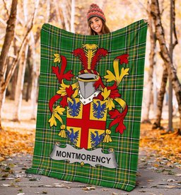 Scottish Montmorency Coat of Arms Family Crest Ireland Blanket Irish National Tartan Irish County Blanket