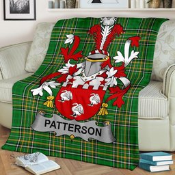 Scottish Patterson Coat of Arms Family Crest Ireland Blanket Irish National Tartan Irish County Blanket