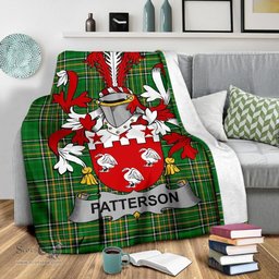 Scottish Patterson Coat of Arms Family Crest Ireland Blanket Irish National Tartan Irish County Blanket