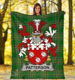 Scottish Patterson Coat of Arms Family Crest Ireland Blanket Irish National Tartan Irish County Blanket
