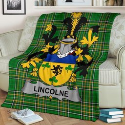 Scottish Lincolne Coat of Arms Family Crest Ireland Blanket Irish National Tartan Irish County Blanket