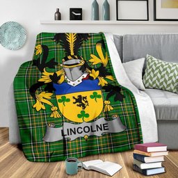 Scottish Lincolne Coat of Arms Family Crest Ireland Blanket Irish National Tartan Irish County Blanket