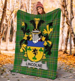 Scottish Lincolne Coat of Arms Family Crest Ireland Blanket Irish National Tartan Irish County Blanket