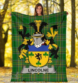 Scottish Lincolne Coat of Arms Family Crest Ireland Blanket Irish National Tartan Irish County Blanket