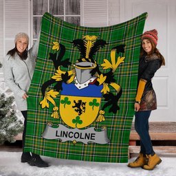 Scottish Lincolne Coat of Arms Family Crest Ireland Blanket Irish National Tartan Irish County Blanket