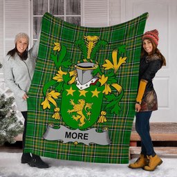 Scottish More or O'More Coat of Arms Family Crest Ireland Blanket Irish National Tartan Irish County Blanket