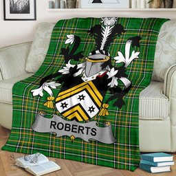 Scottish Roberts Coat of Arms Family Crest Ireland Blanket Irish National Tartan Irish County Blanket
