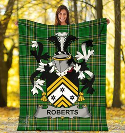 Scottish Roberts Coat of Arms Family Crest Ireland Blanket Irish National Tartan Irish County Blanket
