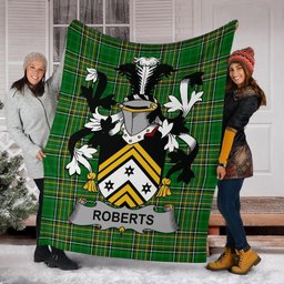 Scottish Roberts Coat of Arms Family Crest Ireland Blanket Irish National Tartan Irish County Blanket