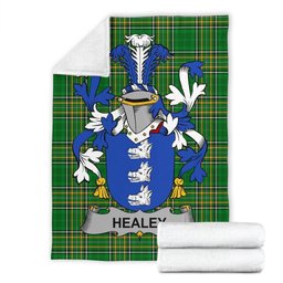 Scottish Healey or O'Healey Coat of Arms Family Crest Ireland Blanket Irish National Tartan Irish County Blanket