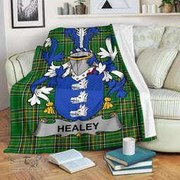 Scottish Healey or O'Healey Coat of Arms Family Crest Ireland Blanket Irish National Tartan Irish County Blanket