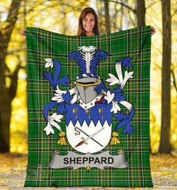 Scottish Sheppard Coat of Arms Family Crest Ireland Blanket Irish National Tartan Irish County Blanket