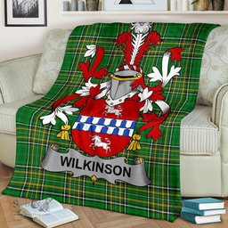 Scottish Wilkinson Coat of Arms Family Crest Ireland Blanket Irish National Tartan Irish County Blanket