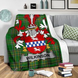 Scottish Wilkinson Coat of Arms Family Crest Ireland Blanket Irish National Tartan Irish County Blanket