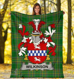 Scottish Wilkinson Coat of Arms Family Crest Ireland Blanket Irish National Tartan Irish County Blanket