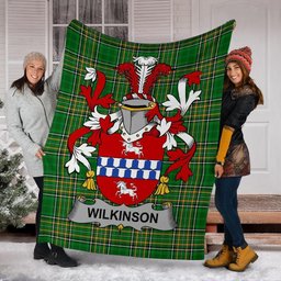 Scottish Wilkinson Coat of Arms Family Crest Ireland Blanket Irish National Tartan Irish County Blanket