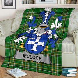 Scottish Mulock or Mullock Coat of Arms Family Crest Ireland Blanket Irish National Tartan Irish County Blanket
