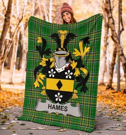 Scottish Hames Coat of Arms Family Crest Ireland Blanket Irish National Tartan Irish County Blanket
