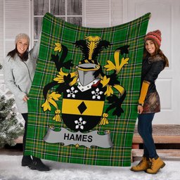 Scottish Hames Coat of Arms Family Crest Ireland Blanket Irish National Tartan Irish County Blanket