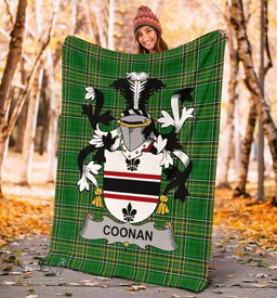 Scottish Coonan or O'Conan Coat of Arms Family Crest Ireland Blanket Irish National Tartan Irish County Blanket