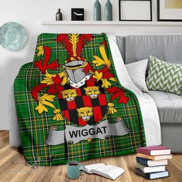 Scottish Wiggat Coat of Arms Family Crest Ireland Blanket Irish National Tartan Irish County Blanket