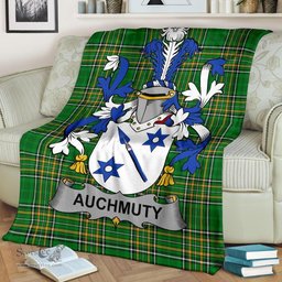 Scottish Auchmuty Coat of Arms Family Crest Ireland Blanket Irish National Tartan Irish County Blanket