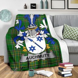 Scottish Auchmuty Coat of Arms Family Crest Ireland Blanket Irish National Tartan Irish County Blanket
