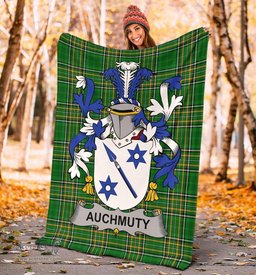 Scottish Auchmuty Coat of Arms Family Crest Ireland Blanket Irish National Tartan Irish County Blanket