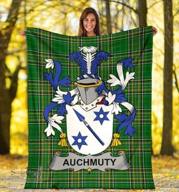 Scottish Auchmuty Coat of Arms Family Crest Ireland Blanket Irish National Tartan Irish County Blanket