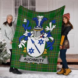 Scottish Auchmuty Coat of Arms Family Crest Ireland Blanket Irish National Tartan Irish County Blanket