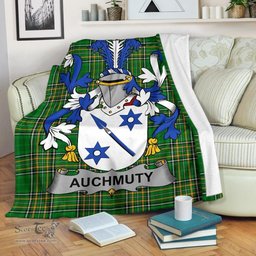 Scottish Auchmuty Coat of Arms Family Crest Ireland Blanket Irish National Tartan Irish County Blanket