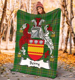 Scottish Berry Coat of Arms Family Crest Ireland Blanket Irish National Tartan Irish County Blanket