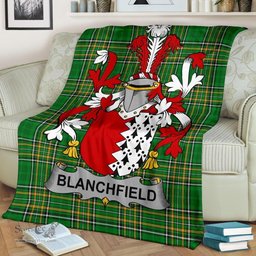 Scottish Blanchfield Coat of Arms Family Crest Ireland Blanket Irish National Tartan Irish County Blanket