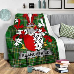 Scottish Blanchfield Coat of Arms Family Crest Ireland Blanket Irish National Tartan Irish County Blanket