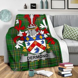 Scottish Dermond or O'Dermond Coat of Arms Family Crest Ireland Blanket Irish National Tartan Irish County Blanket