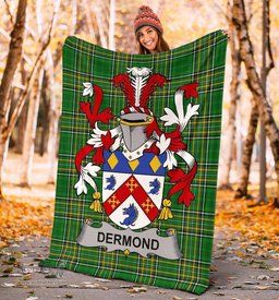 Scottish Dermond or O'Dermond Coat of Arms Family Crest Ireland Blanket Irish National Tartan Irish County Blanket
