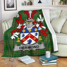 Scottish Dermond or O'Dermond Coat of Arms Family Crest Ireland Blanket Irish National Tartan Irish County Blanket