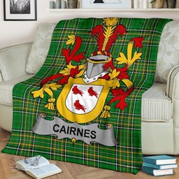 Scottish Cairnes Coat of Arms Family Crest Ireland Blanket Irish National Tartan Irish County Blanket