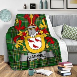 Scottish Cairnes Coat of Arms Family Crest Ireland Blanket Irish National Tartan Irish County Blanket