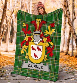 Scottish Cairnes Coat of Arms Family Crest Ireland Blanket Irish National Tartan Irish County Blanket