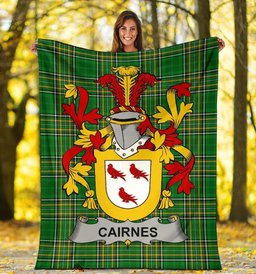 Scottish Cairnes Coat of Arms Family Crest Ireland Blanket Irish National Tartan Irish County Blanket