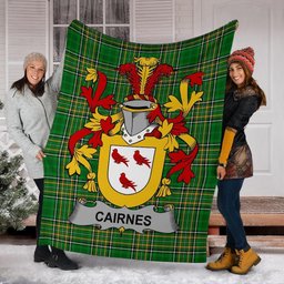 Scottish Cairnes Coat of Arms Family Crest Ireland Blanket Irish National Tartan Irish County Blanket