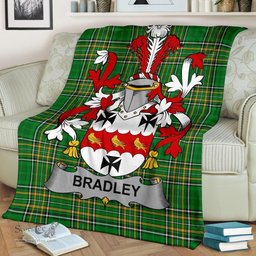 Scottish Bradley Coat of Arms Family Crest Ireland Blanket Irish National Tartan Irish County Blanket