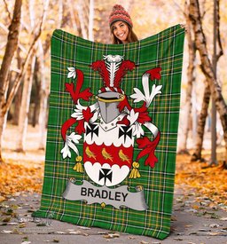 Scottish Bradley Coat of Arms Family Crest Ireland Blanket Irish National Tartan Irish County Blanket