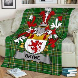Scottish Bryne or Brinn Coat of Arms Family Crest Ireland Blanket Irish National Tartan Irish County Blanket