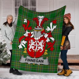 Scottish Finnegan or O'Finnegan Coat of Arms Family Crest Ireland Blanket Irish National Tartan Irish County Blanket