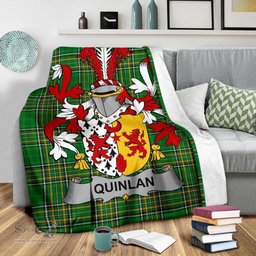 Scottish Quinlan or O'Quinlevan Coat of Arms Family Crest Ireland Blanket Irish National Tartan Irish County Blanket