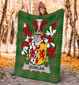Scottish Quinlan or O'Quinlevan Coat of Arms Family Crest Ireland Blanket Irish National Tartan Irish County Blanket