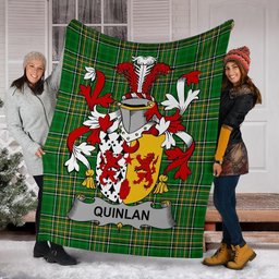 Scottish Quinlan or O'Quinlevan Coat of Arms Family Crest Ireland Blanket Irish National Tartan Irish County Blanket